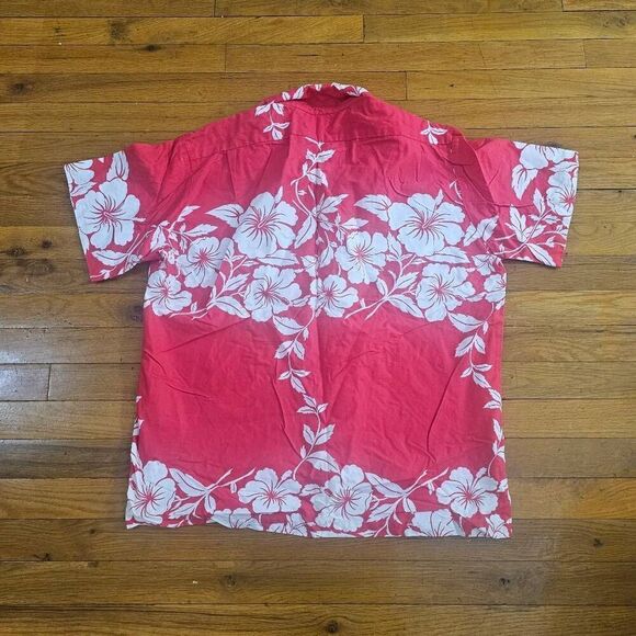 Vintage Hilo Hattie Hawaiian Shirt Large Button Short Sleeve Red Floral - Picture 4 of 7